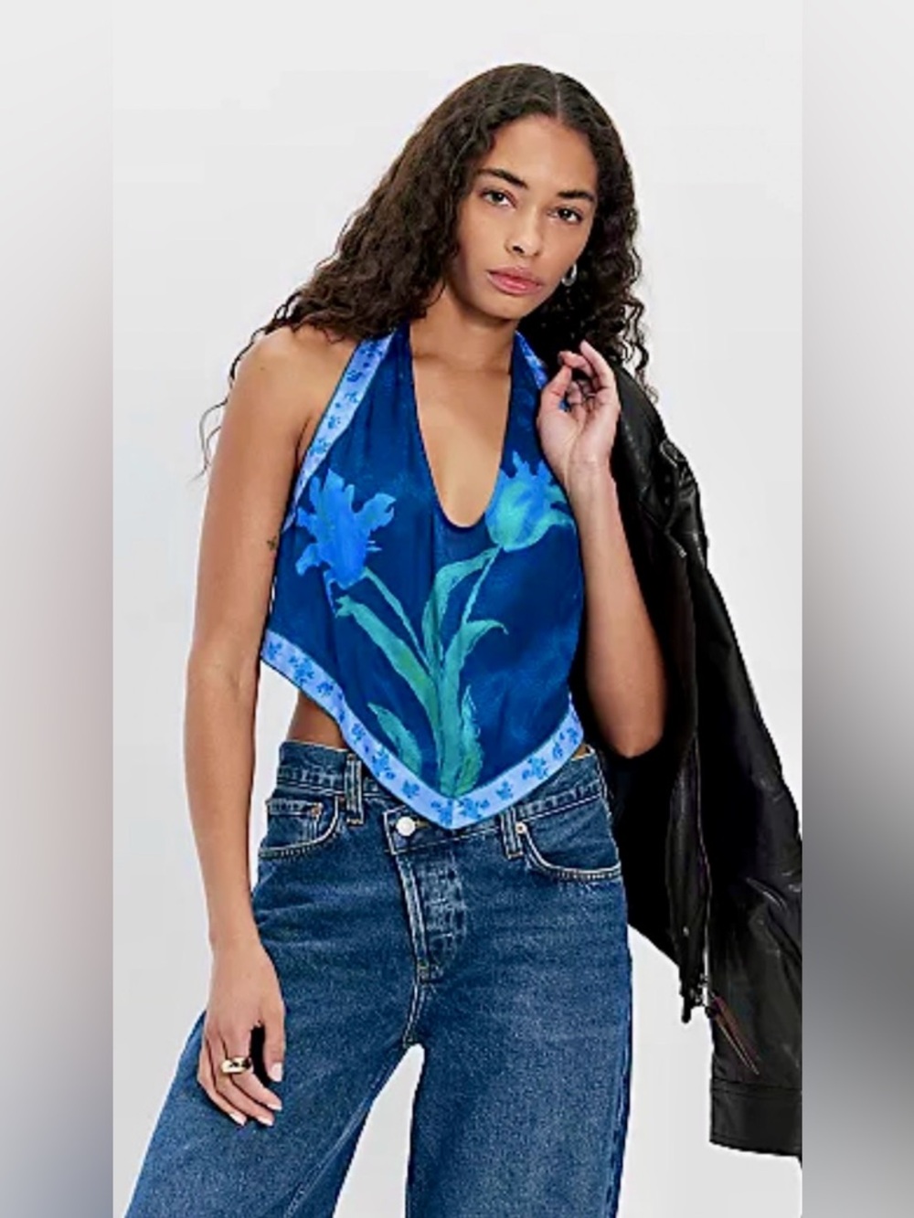 Free People Blue Scarlett Halter Top. Brand New with Tags. NWT. Size Medium🦋